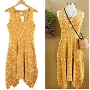 Pact Mustard Asymmetrical Dress